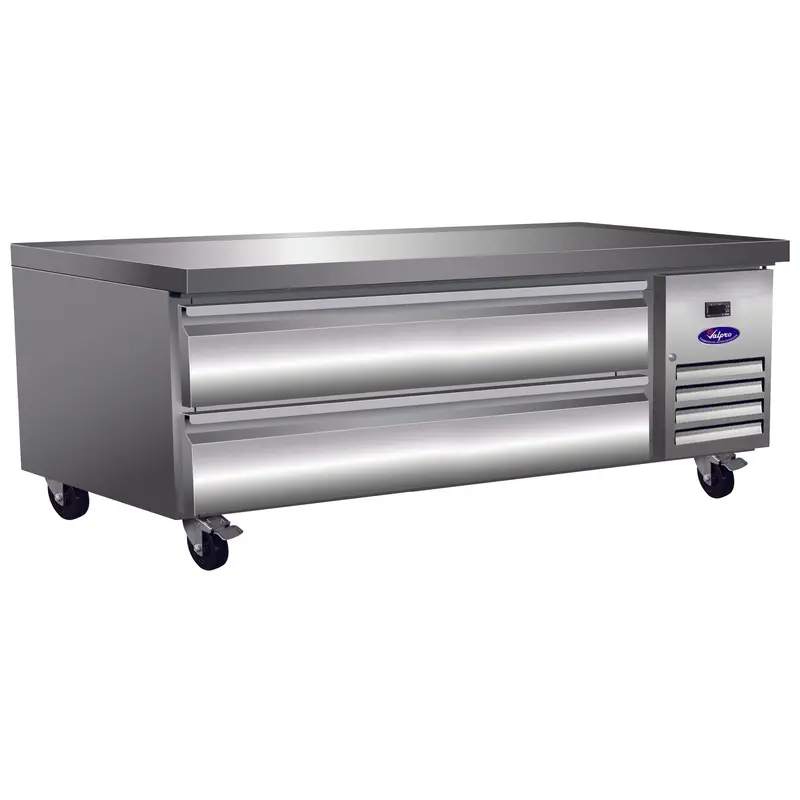 Valpro 62-Inch Stainless Steel Chef Base Refrigerator – Two-Drawer Professional Cooling Unit 1