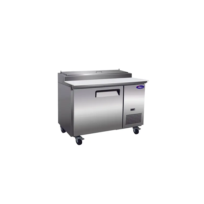 Valpro Stainless Steel Pizza Prep Refrigerator – 48" X 32" Single-Door With 6-Pan Top 1