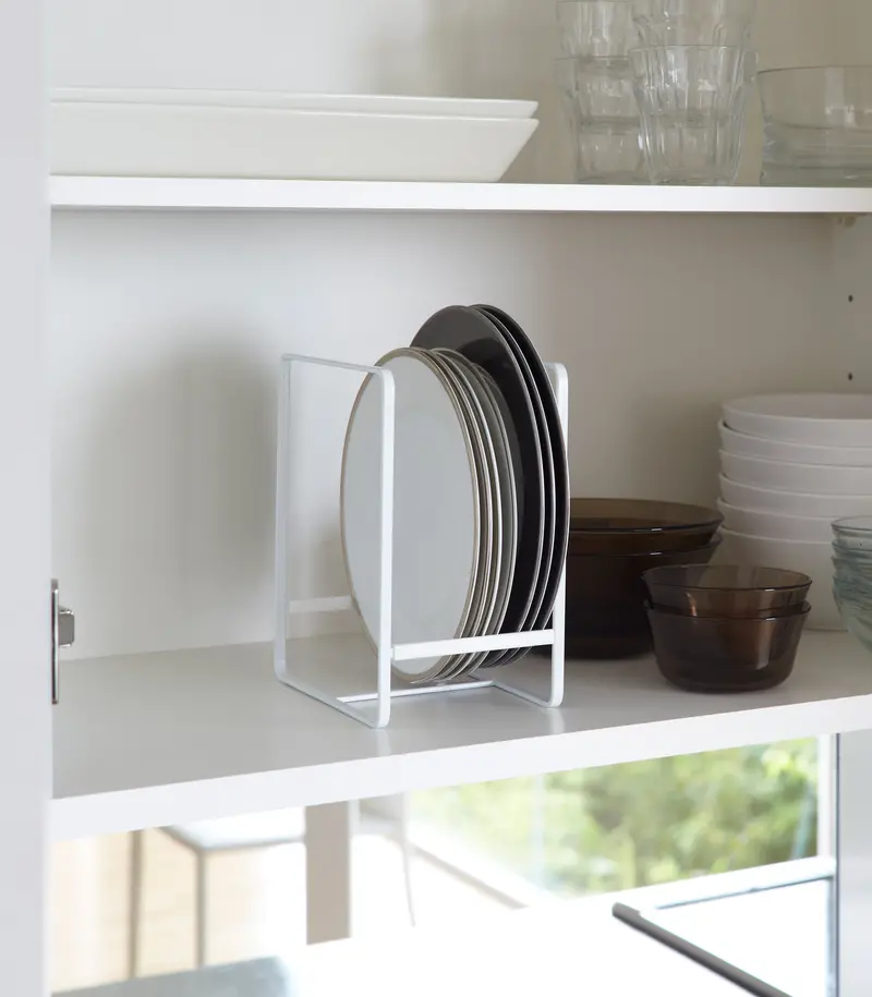 Vertical Plate Display Stand – Sleek Stainless Steel Design 1