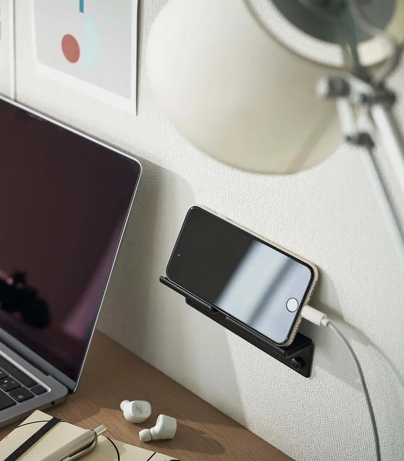 Wall-Mounted Phone Stand – Steel Bracket With Adjustable Grip 1