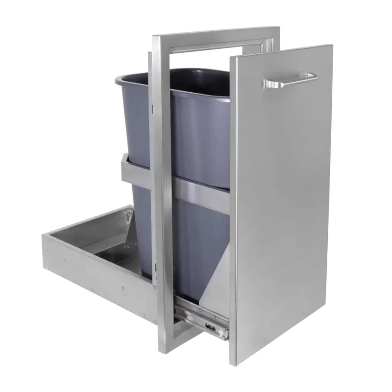 Wildfire Stainless Steel Pull-Out Trash Drawer – 14" X 26" 1