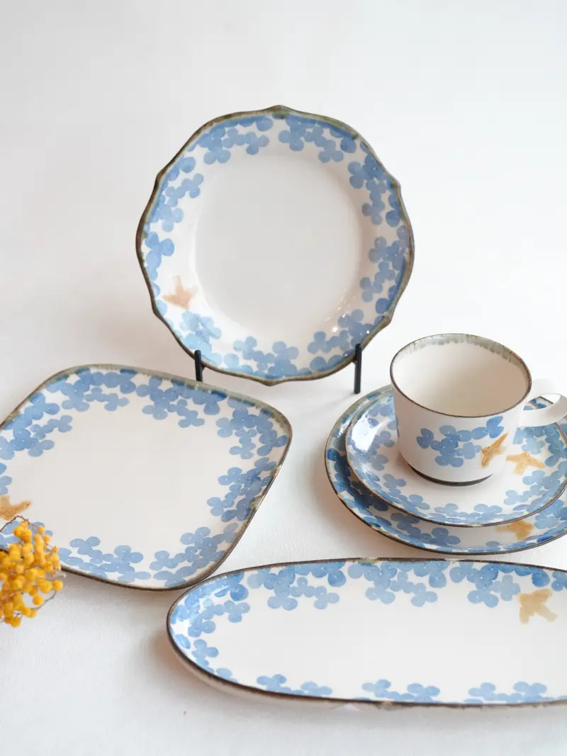 Yoko Kato Blue Hydrangea Ceramic Tableware Series 1