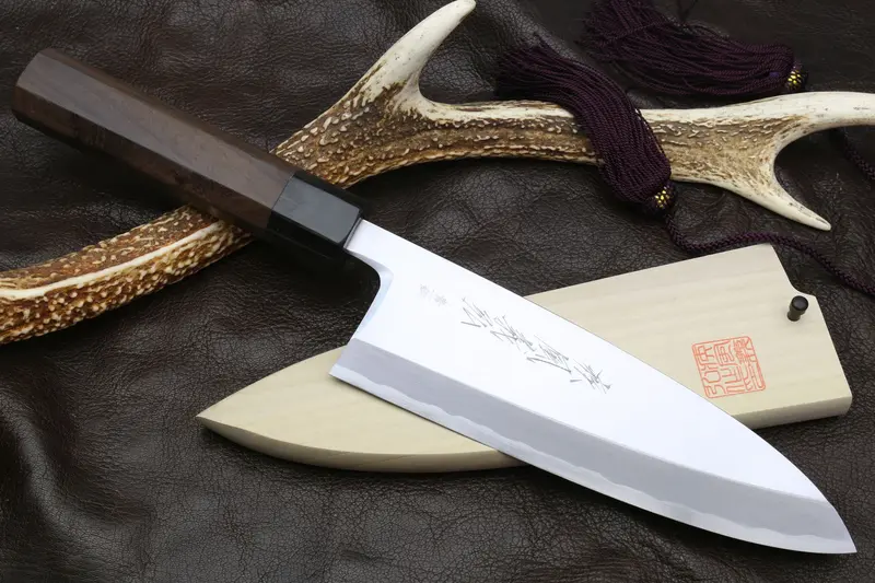 Yoshihiro Aonamiuchi Blue Steel #1 Deba Fillet Knife With Shitan Handle 1