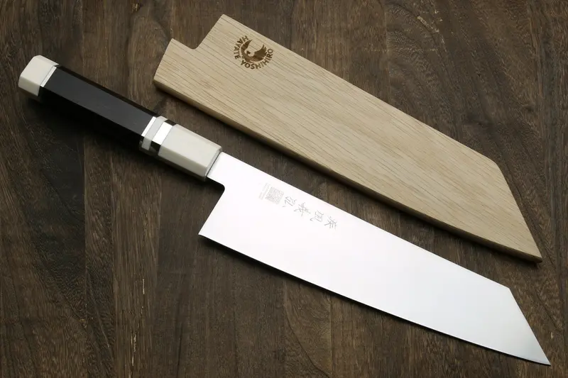 Yoshihiro Aus-10 Ice-Hardened Kiritsuke Chef Knife With Ebony Handle & Ivory-Inspired Bolster 1