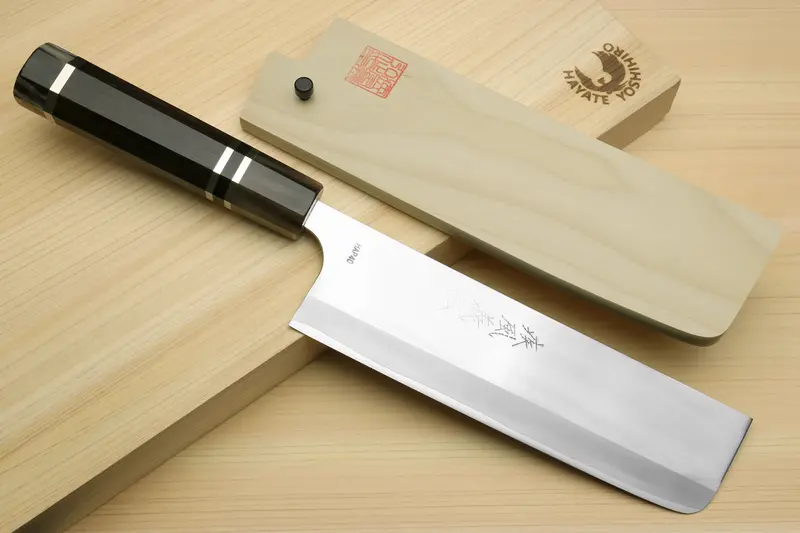 Yoshihiro Hap40 Nakiri Knife – Precision Vegetable Knife With Octagonal Ebony Handle & Triple Ring 1