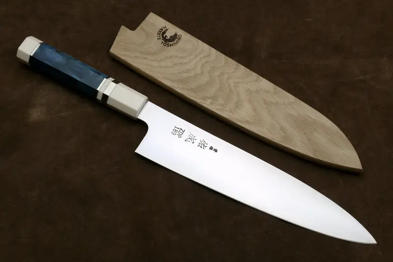 Yoshihiro Hayate Zdp-189 Gyuto Chef Knife – 210Mm Super Carbon Steel, Ivory-Bolstered Octagonal Handle 1