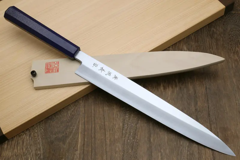 Yoshihiro Inox Stainless Steel Yanagi Knife For Sushi & Sashimi – Includes Saya Sheath, Handle Style A 1