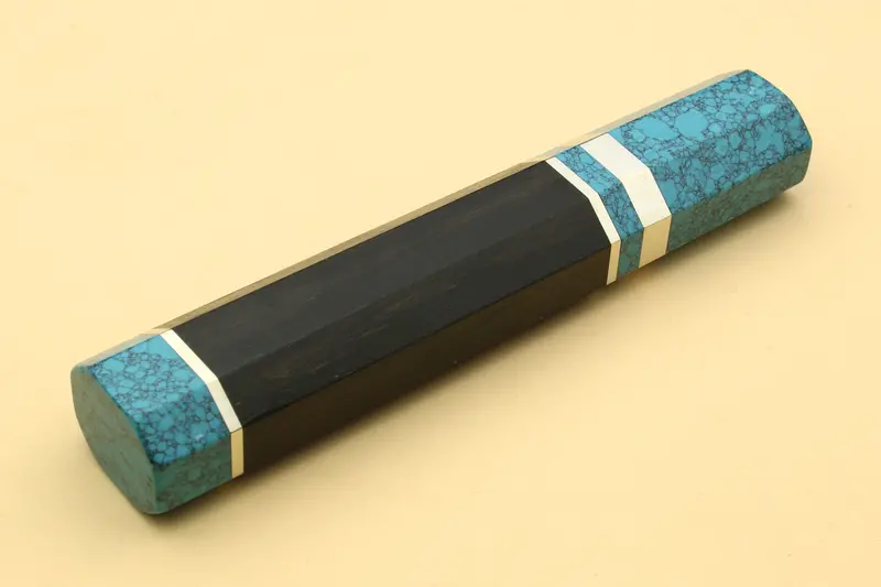 Yoshihiro Kiritsuke Chef Knife Featuring Turquoise Blue Handle 1
