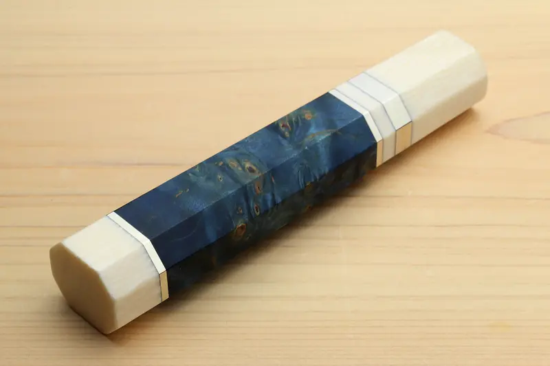 Yoshihiro Ocean Blue Handle With Ivory Bolster – Custom Fit For Kiritsuke Knife 1