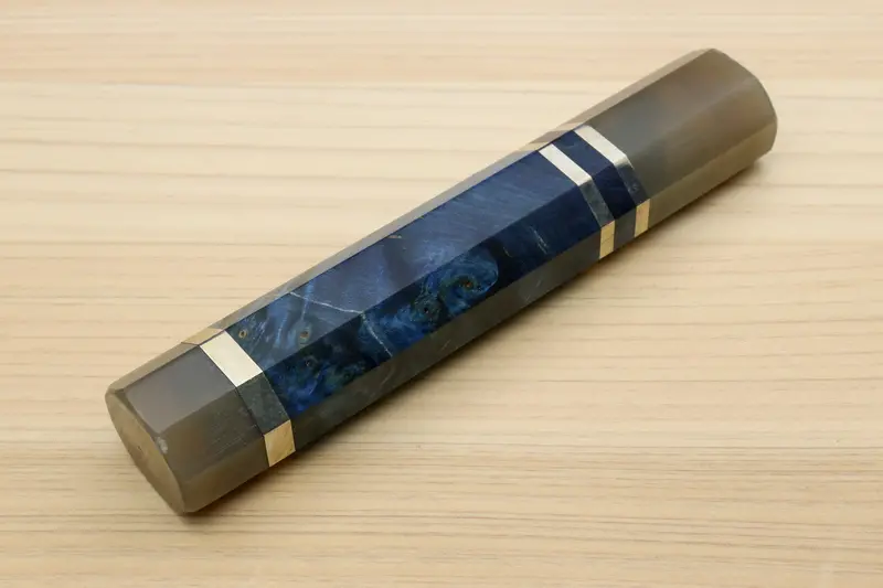 Yoshihiro Ocean Blue Handle With Water Buffalo Horn Accents – Compatible With Kiritsuke Knives 1