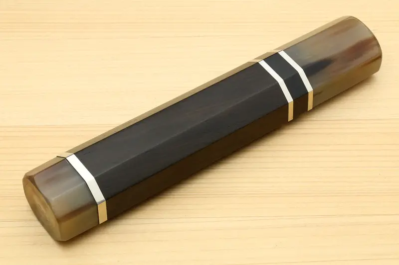 Yoshihiro Petty Utility Knife With Triple-Ring Ebony Handle & Water Buffalo Horn Bolster 1